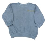 Modrošedá oversize mikina s nápismi a nosorožcem George