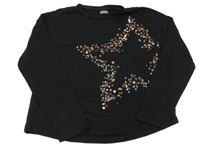 Černé mikinotriko s hvězdou z pajetek Next