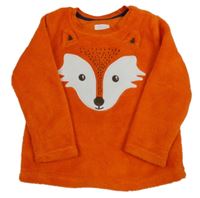 Tmavooranžová plyšová mikina s líškou PRIMARK