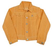 Neónově oranžová rifľová crop bunda s golierikom Next