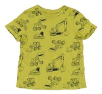 Žlté tričko so stavebními stroji C&A