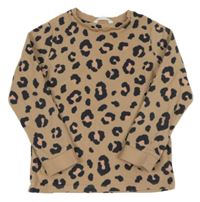 Světlehnědo-čierno-pudrová vzorovaná fleecová mikina M&S