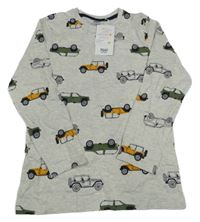 Nové - světlešedé melírované triko s jeepy YIGGA
