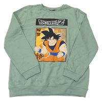 Olivová melírovaná mikina s Dragonball Z