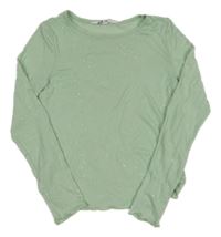 Mentolové melírované trblietavé tričko H&M