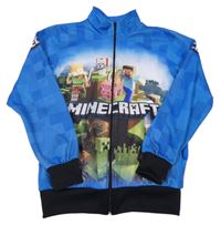 Modro-bielo-čierna prepínaci športová mikina s Minecraft