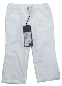 Krémové plátenné nohavice