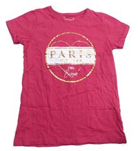 Ružové tričko s potlačou s nápismi Primark