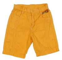 Oranžové plátěné roll-up kalhoty 