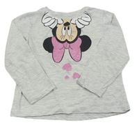 Světlešedé melírované triko s Minnie Disney