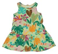 Zelené bavlnené šaty s listami H&M