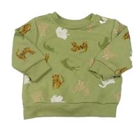Zelená mikina so zvířaty zn. Primark