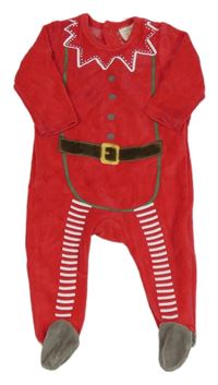 Červený sametový overal - Santa Zara