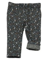 Antracitové zateplené tregíny s listy a králíky Topomini