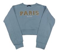 Svetlomodrá crop mikina s nápisom Select