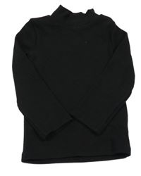 Čierne rebrované tričko so stojačikom F&F