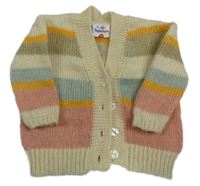 Béžovo-farebný pruhovaný prepínaci sveter Topolino