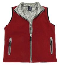 Vínová fleecová podšitá vesta GAP