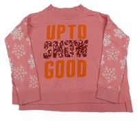 Ružový vlnený oversize sveter s nápisom s flitrami River Island