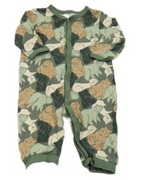 Khaki overal s medveďmi Ergee