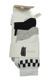 Nové - 4x ponožky - 2x bílé + černé + šedé Primark