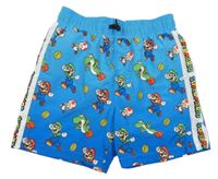 Modré ombré plážové kraťasy s Mariem