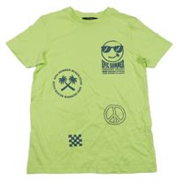 Zelené tričko so smajlíkom a palmami George