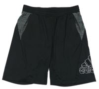 Čierno-tmavosivé športové funkčné kraťasy s logom Adidas
