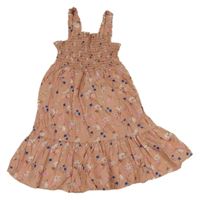 Staroružové kvetované plátenné šaty H&M