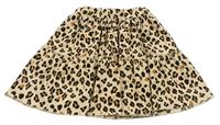 Smetanovo-čierna leopardí kolová sukňa George