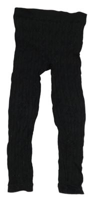 Čierne trblietavé vzorované pančuchy Kiki&Koko