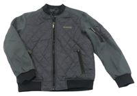 Tmavošedý šusťákový prošívaný zateplený bomber River Island