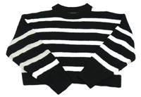 Čierno-biely pruhovaný crop sveter New Look