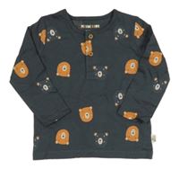 Tmavošedé triko s medvědy 