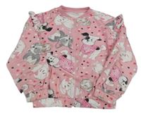 Ružová prepínaci mikina s pejsky a volánikmi