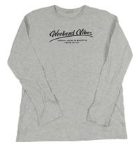 Šedé melírované triko s nápisem 