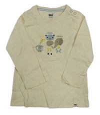 Smetanové triko s obrázky 