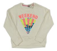 Nové - bílá mikina s obrázkem z flitrů Tu