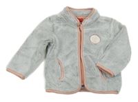 Sivá plyšová prepínaci mikina s nášivkou S. Oliver