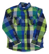 Zeleno-tmavomodrá kostkovaná košile 