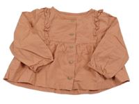 Broskvová blúzka s volánikmi