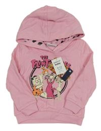 Nové - svetloružová mikina s Flinstouny a kapucňou Pep&Co