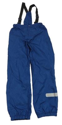 Tmavomodré šusťákové podšité kalhoty s kšandami Alive