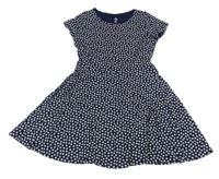 Tmavomodro-biele kvetované šaty F&F