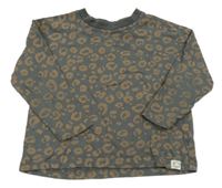 Tmavozeleno-hnedé leopardí tričko George