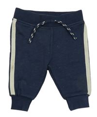 Tmavomodré tepláky se smetanovým pruhem Primark