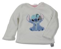 Biele plyšové pyžamové tričko so Stitchem Disney