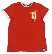 Červené tričko s strapcemi Primark
