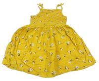 Okrové kvetované ľahké šaty Primark