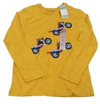 Okrové tričko s motorkami Primark